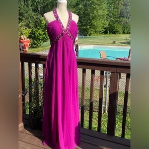SZ 10 Colors Purple Halter Gown